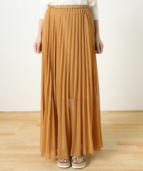 Spick & Span（スピックアンドスパン）の「Peシフォン アコーディオンプリーツ スカート◆（スカート・レディース・キャメル/カーキ/ホワイト・FREE）」の5枚目の写真