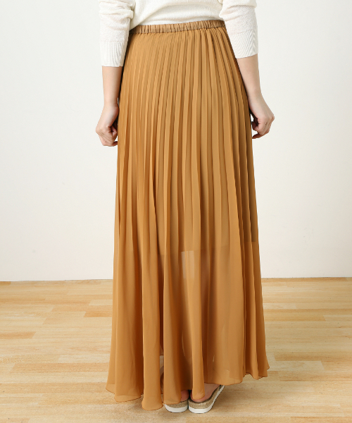 Spick & Span（スピックアンドスパン）の「Peシフォン アコーディオンプリーツ スカート◆（スカート・レディース・キャメル/カーキ/ホワイト・FREE）」の7枚目の写真