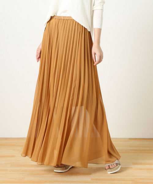 Spick & Span（スピックアンドスパン）の「Peシフォン アコーディオンプリーツ スカート◆（スカート・レディース・キャメル/カーキ/ホワイト・FREE）」の13枚目の写真