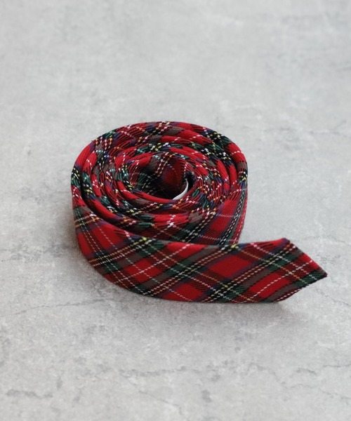 ８(eight)（エイト）の「チェック スリムタイ 細ネクタイ（ネクタイ・メンズ・ネイビー/レッド/グリーン・FREE）」の3枚目の写真