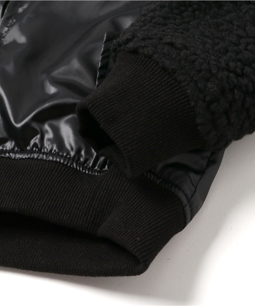 CHUBBYGANG（チャビーギャング）の「シープボア切り替えMA-1ブルゾン（MA-1・キッズ・ブラック・130/160/150/120/140/110/100）」の6枚目の写真