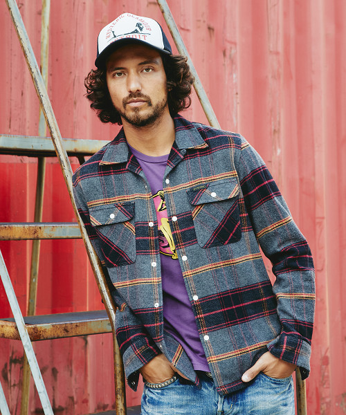 HYSTERIC GLAMOUR（ヒステリックグラマー）の「長袖オープンカラーSH（シャツ/ブラウス・メンズ・レッド系その他/ネイビー/ブラック系その他・SMALL/MEDIUM/LARGE）」の2枚目の写真