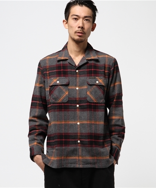 HYSTERIC GLAMOUR（ヒステリックグラマー）の「長袖オープンカラーSH（シャツ/ブラウス・メンズ・レッド系その他/ネイビー/ブラック系その他・SMALL/MEDIUM/LARGE）」の6枚目の写真