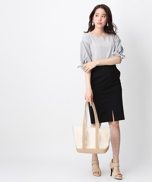 Andemiu（アンデミュウ）の「ソデストライプリボンプルオーバー750012（ニット/セーター・レディース・ネイビー/グレー/ホワイト・FREE）」の6枚目の写真