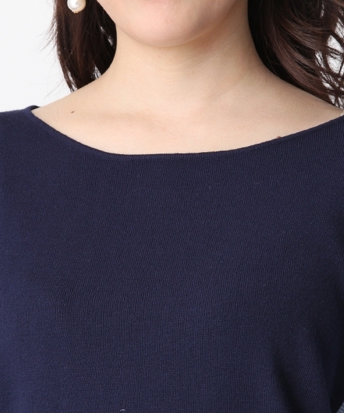 Andemiu（アンデミュウ）の「ソデストライプリボンプルオーバー750012（ニット/セーター・レディース・ネイビー/グレー/ホワイト・FREE）」の9枚目の写真