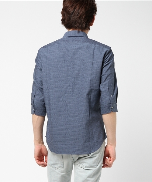 MEN'S BIGI（メンズビギ）の「7分袖 コットン×リネンシャツ/ストレッチ素材（シャツ/ブラウス・メンズ・ホワイト/サックスブルー・L/M/S）」の8枚目の写真