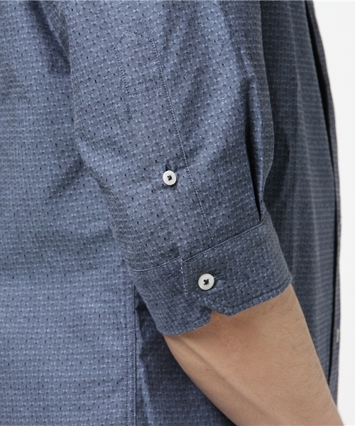 MEN'S BIGI（メンズビギ）の「7分袖 コットン×リネンシャツ/ストレッチ素材（シャツ/ブラウス・メンズ・ホワイト/サックスブルー・L/M/S）」の3枚目の写真