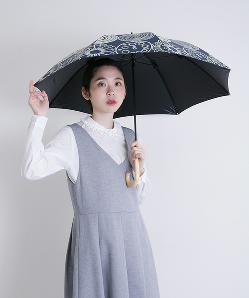 MERLOT（メルロー）の「お！野菜柄　晴雨兼用傘000-2742（長傘・レディース・ピンク/ブラック/ベージュ/ネイビー・FREE）」の15枚目の写真