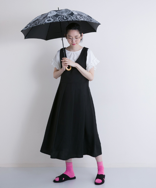 MERLOT（メルロー）の「お！野菜柄　晴雨兼用傘000-2742（長傘・レディース・ピンク/ブラック/ベージュ/ネイビー・FREE）」の17枚目の写真