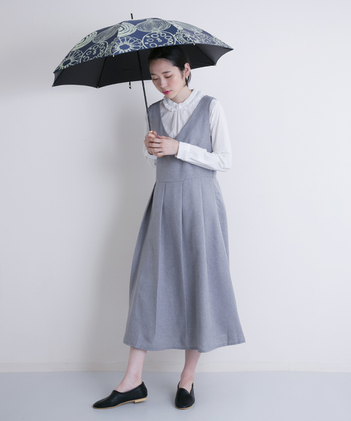 MERLOT（メルロー）の「お！野菜柄　晴雨兼用傘000-2742（長傘・レディース・ピンク/ブラック/ベージュ/ネイビー・FREE）」の8枚目の写真