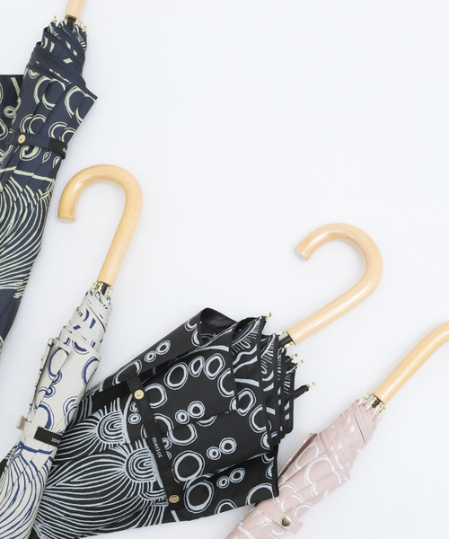 MERLOT（メルロー）の「お！野菜柄　晴雨兼用傘000-2742（長傘・レディース・ピンク/ブラック/ベージュ/ネイビー・FREE）」の19枚目の写真