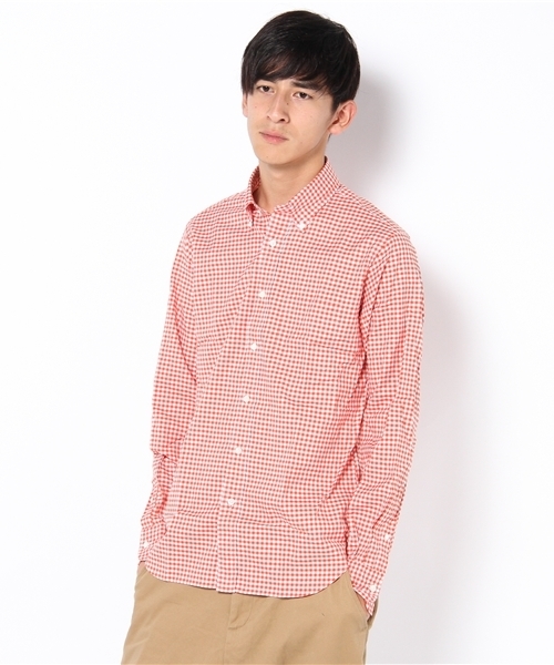BEAUTY&YOUTH UNITED ARROWS(ビューティーアンドユースユナイテッドアローズ)の「BY オックスフォード ギンガムチェック BD §◆(シャツ/ブラウス・メンズ・オレンジ/ブラック/ロイヤルブルー/オレンジ系その他・SMALL/MEDIUM/LARGE/X-LARGE)」の1枚目の写真