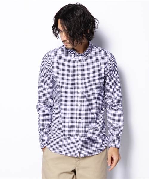 BEAUTY&YOUTH UNITED ARROWS(ビューティーアンドユースユナイテッドアローズ)の「BY オックスフォード ギンガムチェック BD §◆(シャツ/ブラウス・メンズ・オレンジ/ブラック/ロイヤルブルー/オレンジ系その他・SMALL/MEDIUM/LARGE/X-LARGE)」の3枚目の写真