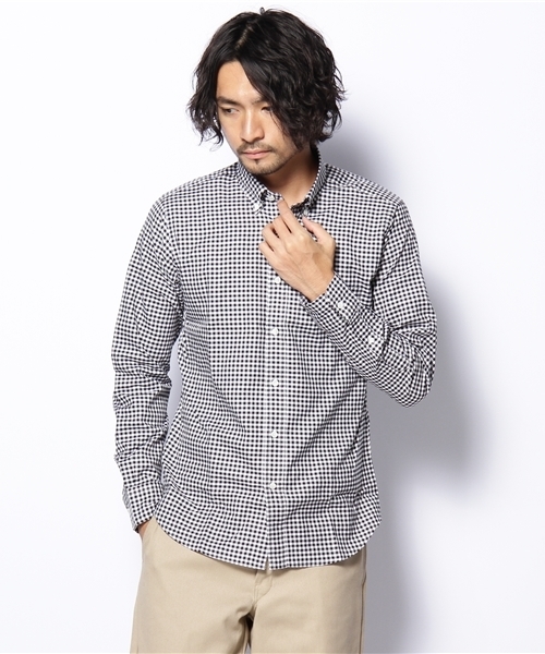 BEAUTY&YOUTH UNITED ARROWS(ビューティーアンドユースユナイテッドアローズ)の「BY オックスフォード ギンガムチェック BD §◆(シャツ/ブラウス・メンズ・オレンジ/ブラック/ロイヤルブルー/オレンジ系その他・SMALL/MEDIUM/LARGE/X-LARGE)」の2枚目の写真