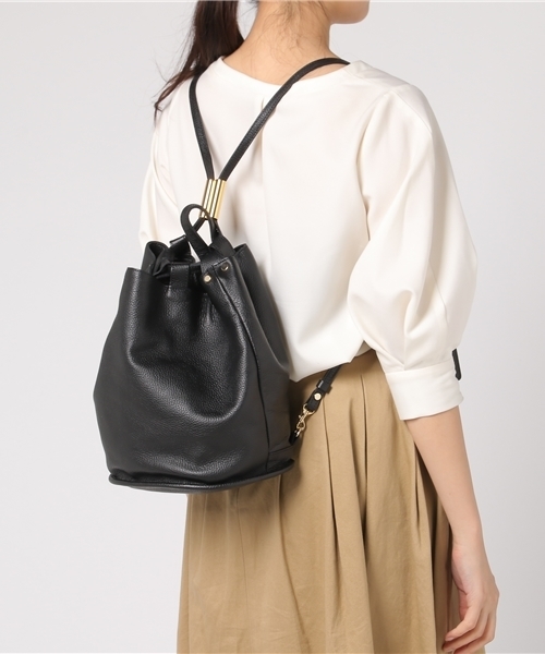 REGALO（レガロ）の「【REGALO】グラム2WAYボンサック（ショルダーバッグ・レディース・ブラック/キャメル・FREE）」の7枚目の写真