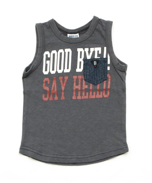 BREEZE（ブリーズ）の「デニムポケット付ロゴタンク（タンクトップ・キッズ・チャコール/グリーン/マスタード/レッド・95/140/110/130/100/120/80/90）」の2枚目の写真