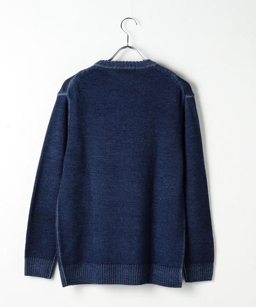 green label relaxing（グリーンレーベルリラクシング）の「CM ウォッシュドW クルーネック ニット ◆（ニット/セーター・メンズ・ケリー/ネイビー/ピンク・X-LARGE/SMALL/MEDIUM/LARGE）」の4枚目の写真