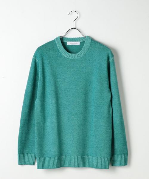 green label relaxing（グリーンレーベルリラクシング）の「CM ウォッシュドW クルーネック ニット ◆（ニット/セーター・メンズ・ケリー/ネイビー/ピンク・X-LARGE/SMALL/MEDIUM/LARGE）」の12枚目の写真
