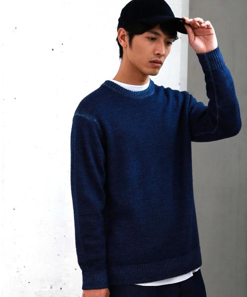 green label relaxing（グリーンレーベルリラクシング）の「CM ウォッシュドW クルーネック ニット ◆（ニット/セーター・メンズ・ケリー/ネイビー/ピンク・X-LARGE/SMALL/MEDIUM/LARGE）」の6枚目の写真