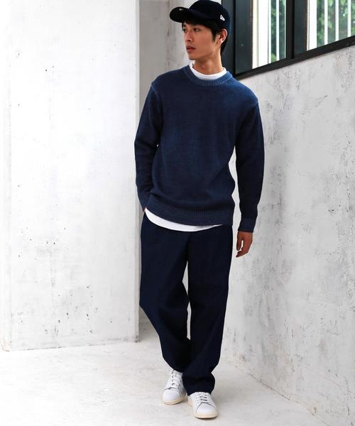 green label relaxing（グリーンレーベルリラクシング）の「CM ウォッシュドW クルーネック ニット ◆（ニット/セーター・メンズ・ケリー/ネイビー/ピンク・X-LARGE/SMALL/MEDIUM/LARGE）」の7枚目の写真