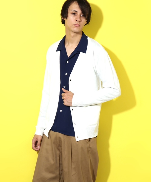 REPIDO(リピード)の「【WEB限定】 カシミヤタッチ ゼロウール 無地 Vネック ニット 長袖 カーディガン 【REPIDO】(カーディガン)」|ホワイト