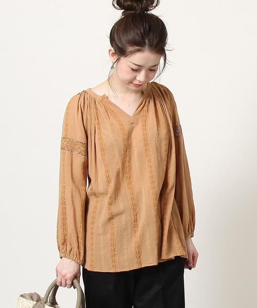 coen(コーエン)の「【Market】スキッパー レースブラウス(WEB限定カラー:ブラック・イエロー)(シャツ/ブラウス・レディース・ホワイト/ベージュ/ライラック/ブラック/イエロー・FREE)」の4枚目の写真