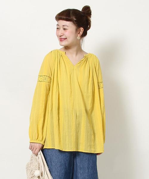 coen(コーエン)の「【Market】スキッパー レースブラウス(WEB限定カラー:ブラック・イエロー)(シャツ/ブラウス・レディース・ホワイト/ベージュ/ライラック/ブラック/イエロー・FREE)」の18枚目の写真