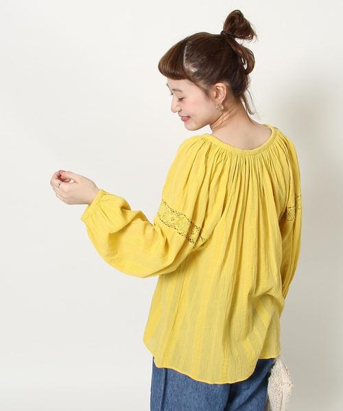 coen(コーエン)の「【Market】スキッパー レースブラウス(WEB限定カラー:ブラック・イエロー)(シャツ/ブラウス・レディース・ホワイト/ベージュ/ライラック/ブラック/イエロー・FREE)」の17枚目の写真