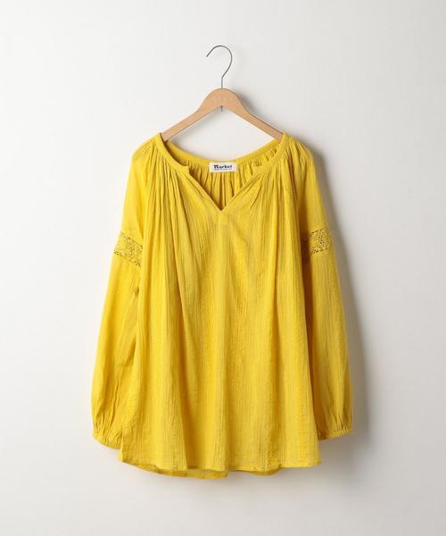 coen(コーエン)の「【Market】スキッパー レースブラウス(WEB限定カラー:ブラック・イエロー)(シャツ/ブラウス・レディース・ホワイト/ベージュ/ライラック/ブラック/イエロー・FREE)」の11枚目の写真