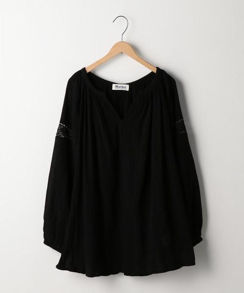 coen(コーエン)の「【Market】スキッパー レースブラウス(WEB限定カラー:ブラック・イエロー)(シャツ/ブラウス・レディース・ホワイト/ベージュ/ライラック/ブラック/イエロー・FREE)」の8枚目の写真