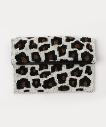 KU-CROISSANT（クークロワッサン）の「【beadswork】クラッチバッグ レオパード（クラッチバッグ）」