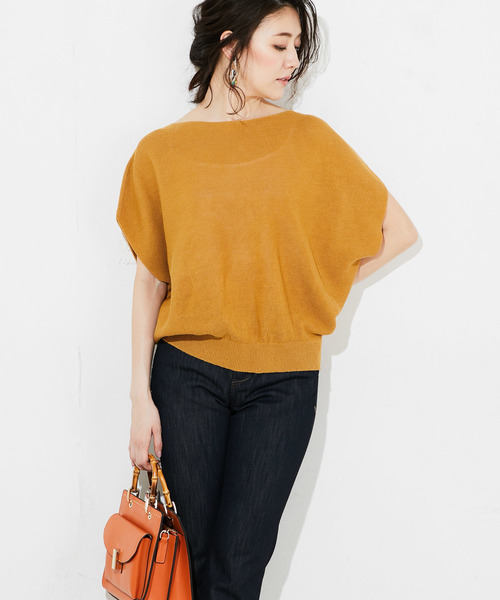 RIVE DROITE(リヴドロワ)の「ストローヤーンフレンチニット-(ニット/セーター・レディース・ネイビー/ライトブルー/マスタード/バイオレット・FREE)」の4枚目の写真