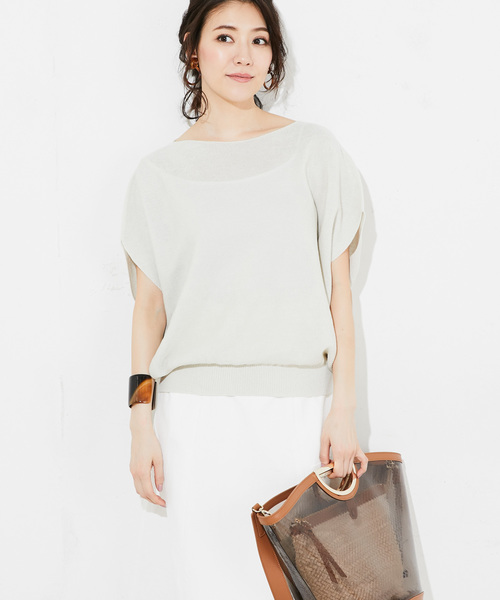 RIVE DROITE(リヴドロワ)の「ストローヤーンフレンチニット-(ニット/セーター・レディース・ネイビー/ライトブルー/マスタード/バイオレット・FREE)」の20枚目の写真