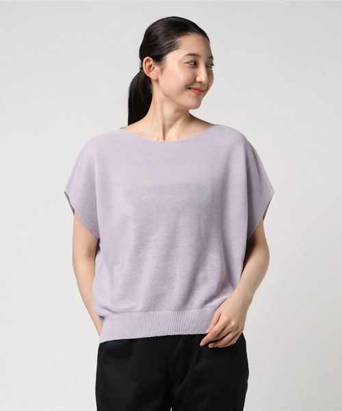 RIVE DROITE(リヴドロワ)の「ストローヤーンフレンチニット-(ニット/セーター・レディース・ネイビー/ライトブルー/マスタード/バイオレット・FREE)」の3枚目の写真