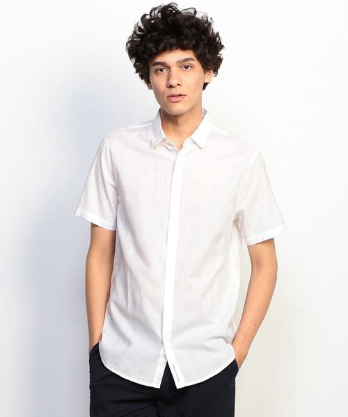 ARMANI EXCHANGE(アルマーニエクスチェンジ)の「【AXアルマーニ エクスチェンジ】コットン半袖シャツ(シャツ/ブラウス・メンズ・ホワイト・MEDIUM/X-SMALL/SMALL/LARGE/X-LARGE)」の1枚目の写真