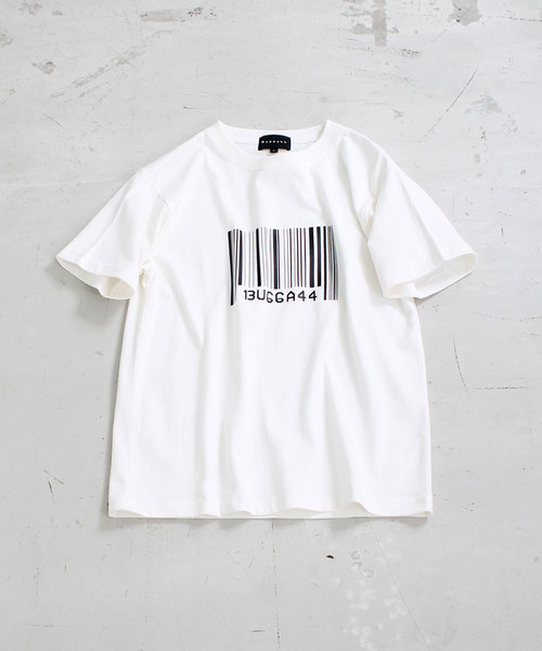 BUCCA 44(ブッカフォーティーフォー)の「【BUCCA 44】バーコードTシャツ(Tシャツ/カットソー・メンズ・ホワイト/ブラック・LARGE/MEDIUM/X-LARGE/XX-LARGE/XXX-LARGE)」の1枚目の写真