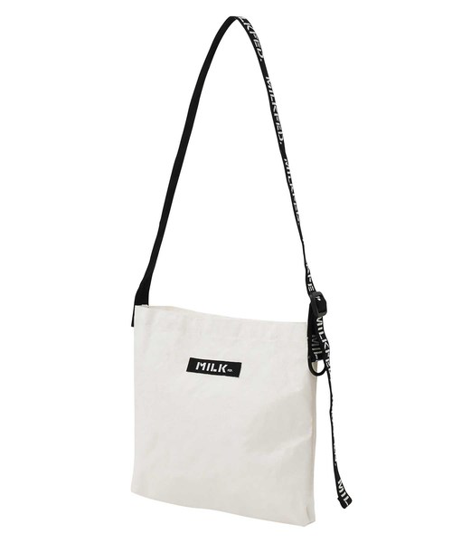 MILKFED.(ミルクフェド)の「LOGO TAPE SACOCHE(ショルダーバッグ・レディース・ホワイト/ブラック・ONE SIZE)」の2枚目の写真