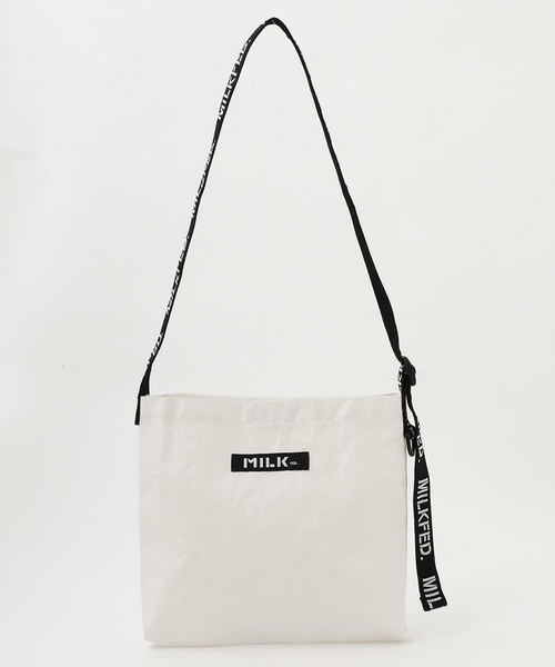 MILKFED.(ミルクフェド)の「LOGO TAPE SACOCHE(ショルダーバッグ・レディース・ホワイト/ブラック・ONE SIZE)」の3枚目の写真