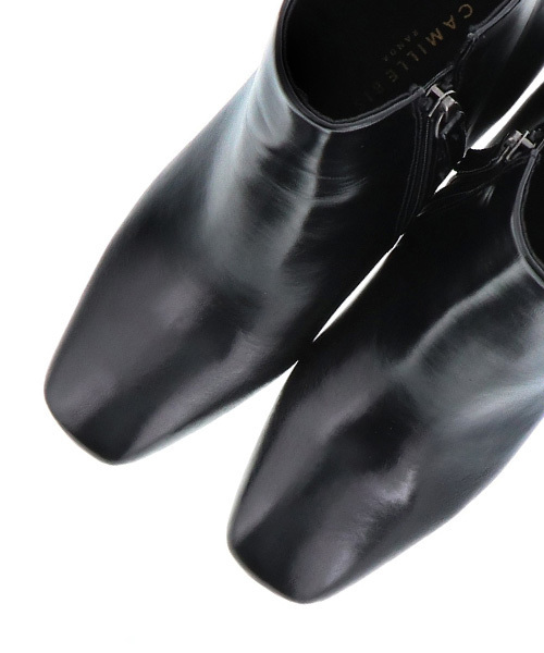 RANDA（ランダ）の「スクエアトゥショートブーツ（ブーツ・レディース・ブラック/ブラウン・S/M/L/LL）」の4枚目の写真