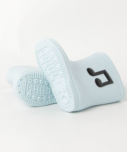 POMPKINS（ポプキンズ）の「【POMPKINS】音符ワッペンレインシューズ（レインシューズ・キッズ・ブラック/サックスブルー・14/16/17/19/15 /18/13）」の4枚目の写真