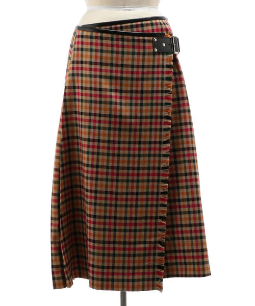 Drawer（ドゥロワー）の「Drawer チェックキルトスカート（スカート  