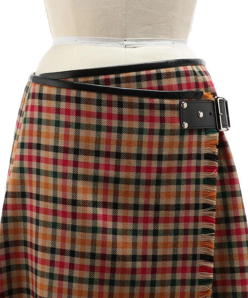 Drawer（ドゥロワー）の「Drawer チェックキルトスカート（スカート  