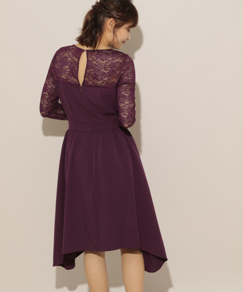 apres jour（アプレジュール）の「【PARTY】レース切り替えワンピース【ZOZOTOWN限定アイテム】（ワンピース・レディース・ブラック/パープル・フリー）」の4枚目の写真