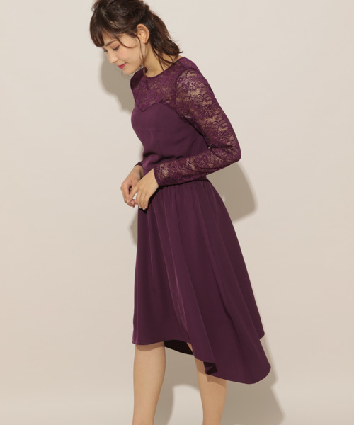 apres jour（アプレジュール）の「【PARTY】レース切り替えワンピース【ZOZOTOWN限定アイテム】（ワンピース・レディース・ブラック/パープル・フリー）」の9枚目の写真