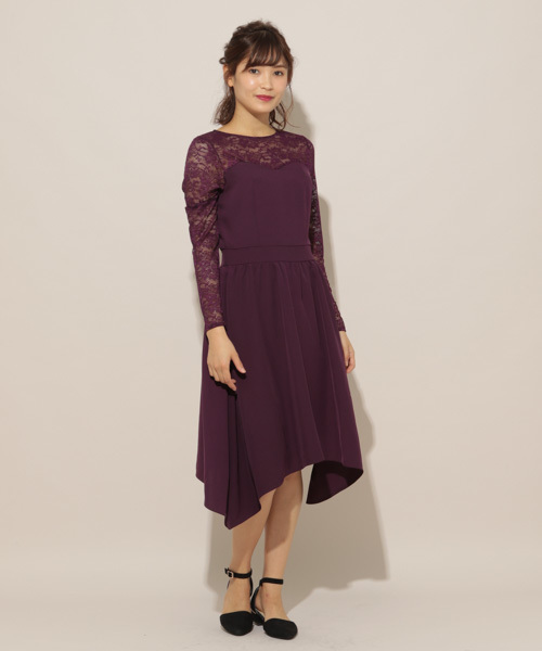 apres jour（アプレジュール）の「【PARTY】レース切り替えワンピース【ZOZOTOWN限定アイテム】（ワンピース・レディース・ブラック/パープル・フリー）」の22枚目の写真