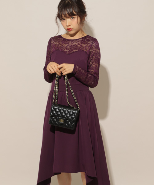 apres jour（アプレジュール）の「【PARTY】レース切り替えワンピース【ZOZOTOWN限定アイテム】（ワンピース・レディース・ブラック/パープル・フリー）」の19枚目の写真