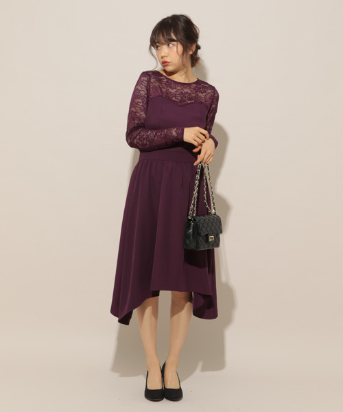 apres jour（アプレジュール）の「【PARTY】レース切り替えワンピース【ZOZOTOWN限定アイテム】（ワンピース・レディース・ブラック/パープル・フリー）」の11枚目の写真