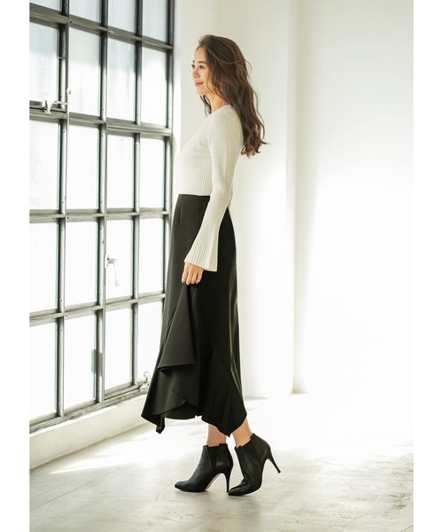 STYLE DELI(スタイルデリ)の「アシンメトリーラッフルスカート(スカート・レディース・ブラック/グレー・SMALL/MEDIUM)」の18枚目の写真