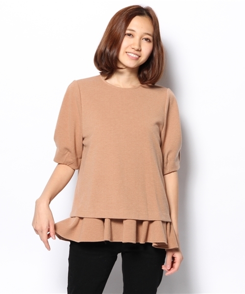 NANO universe（ナノユニバース）の「ラッフルポンチプルオーバー（Tシャツ/カットソー・レディース・ブラック/チャコール/ベージュ・FREE）」の4枚目の写真