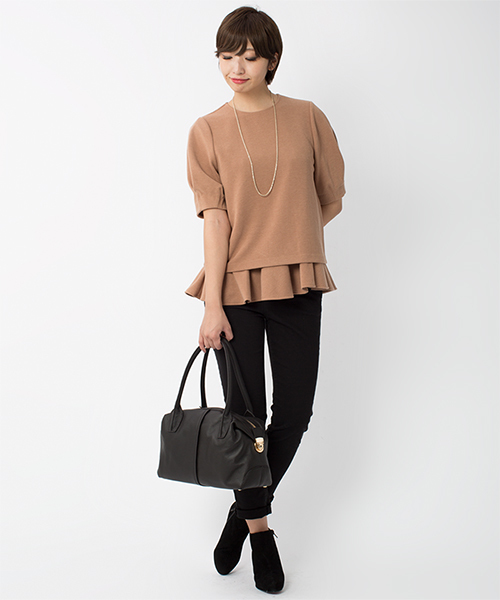 NANO universe（ナノユニバース）の「ラッフルポンチプルオーバー（Tシャツ/カットソー・レディース・ブラック/チャコール/ベージュ・FREE）」の13枚目の写真